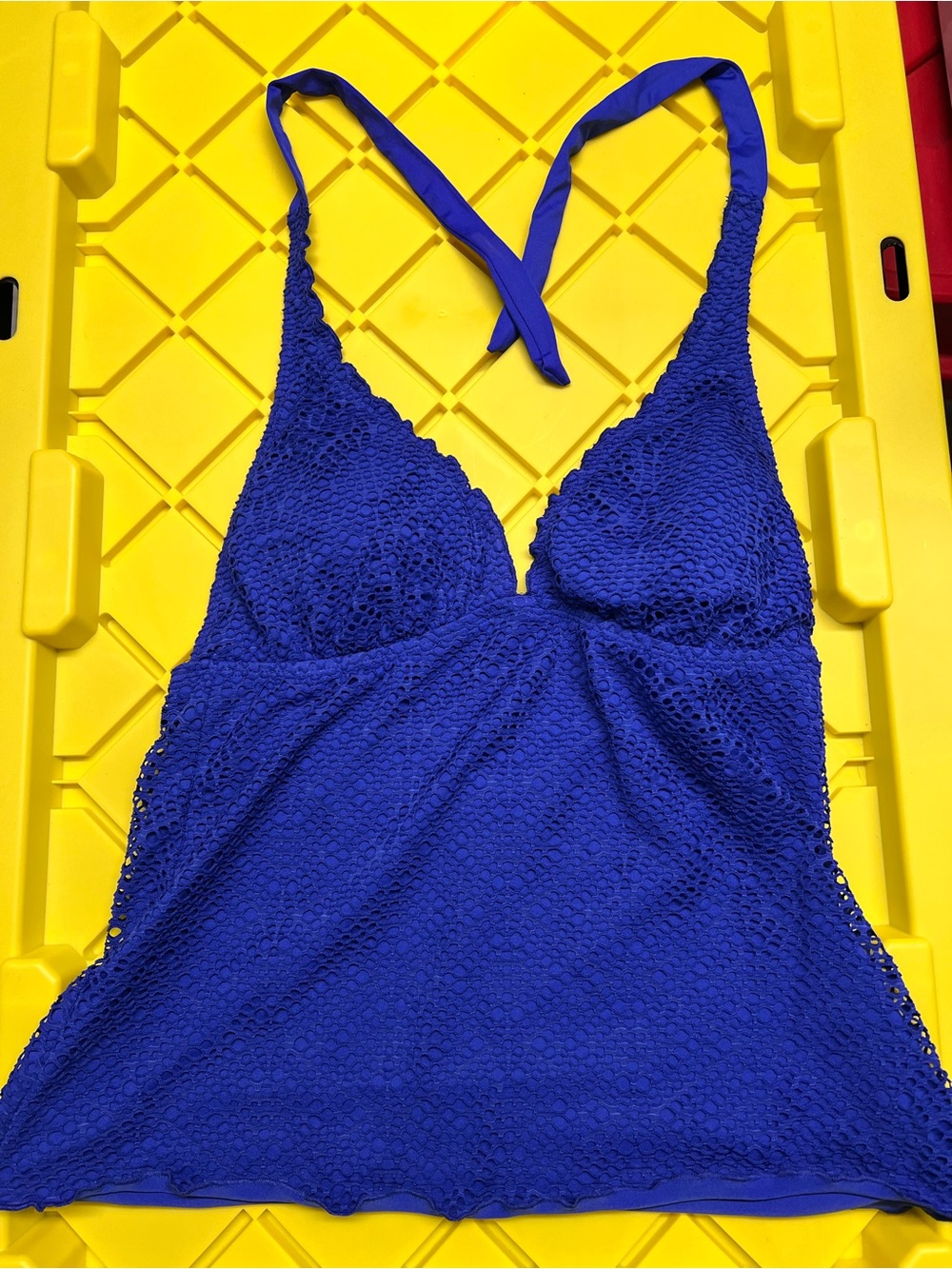 Blue Crochet Halter Swim Chemise